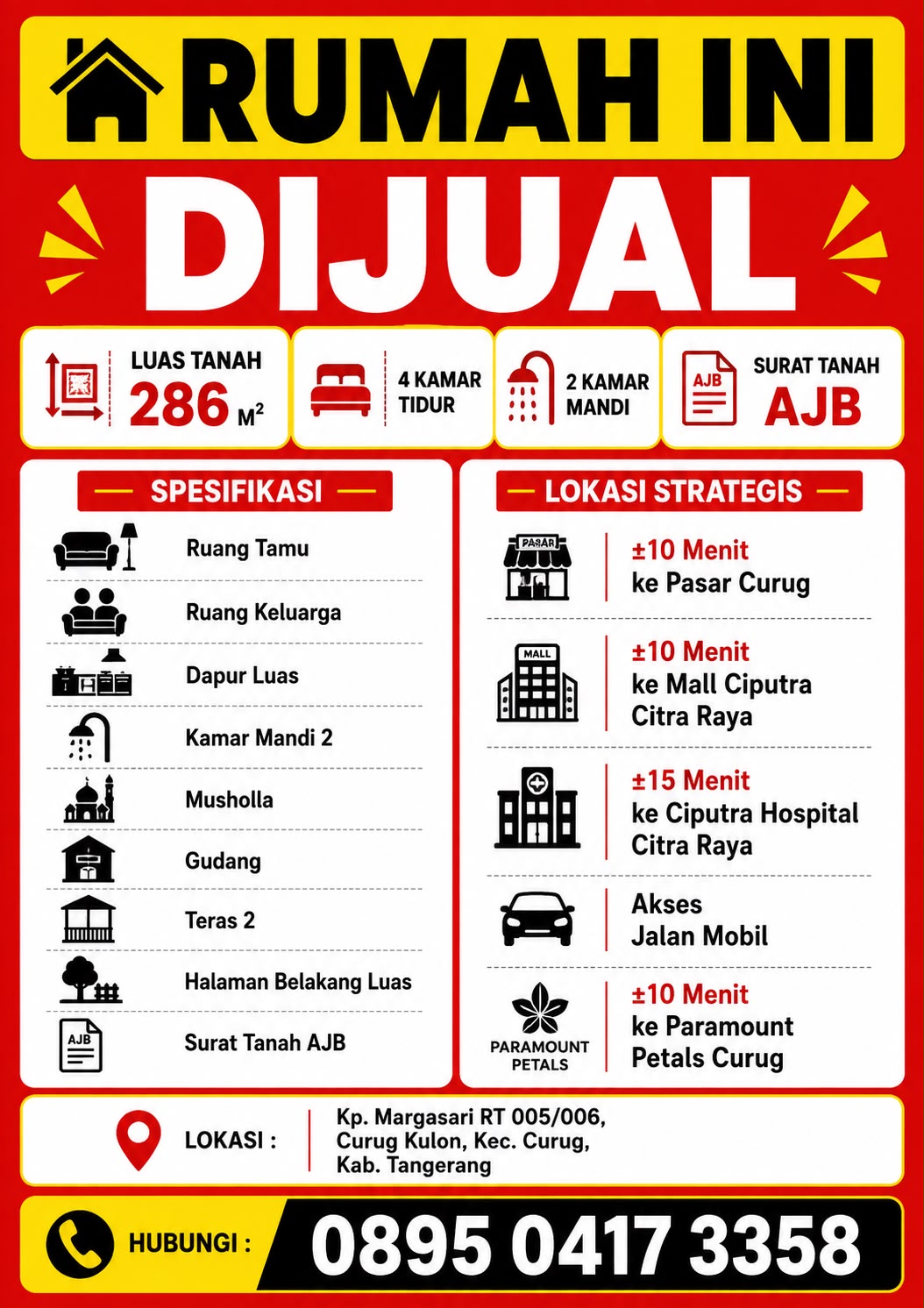 Jual rumah hub +62 812-9484-044